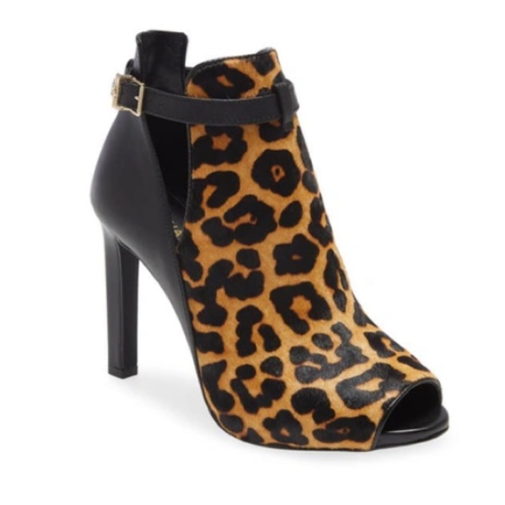 MICHAEL Michael Kors Lawson Cheetah Print Haircalf Open Toe Shooties